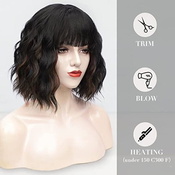 𝅺🆕 Gorgeous Short Wavy Brown Brunette Replacement Hair Wig  Lace SEXY NWT 👀😘 - Picture 3 of 7